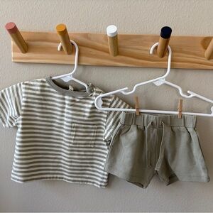 Quincy Mae Striped Baby Top & Bottoms